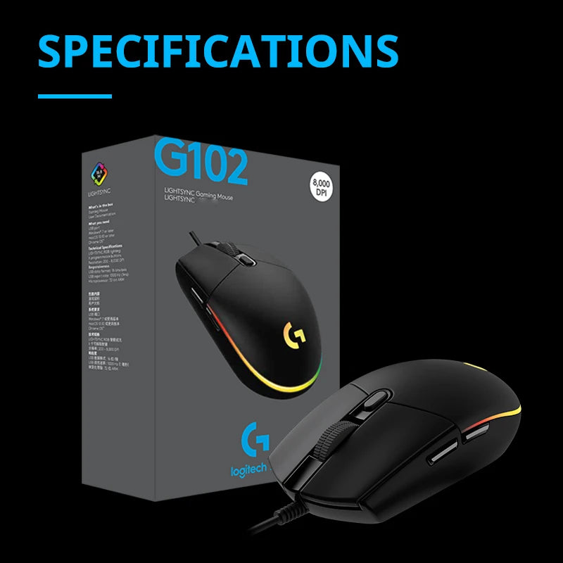 Logitech G102 Gaming Mouse gamer pc gamer mouse inambricos
