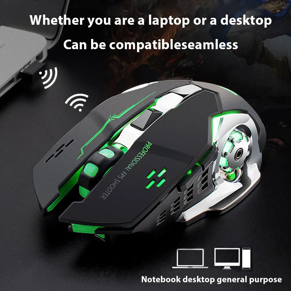 Gaming Mouse 2.4G Bluetooth Wireless Rechargeable Mouse For Laptop RGB Backlight E-Sports Mechanical Mouse For PC Computer Gamer