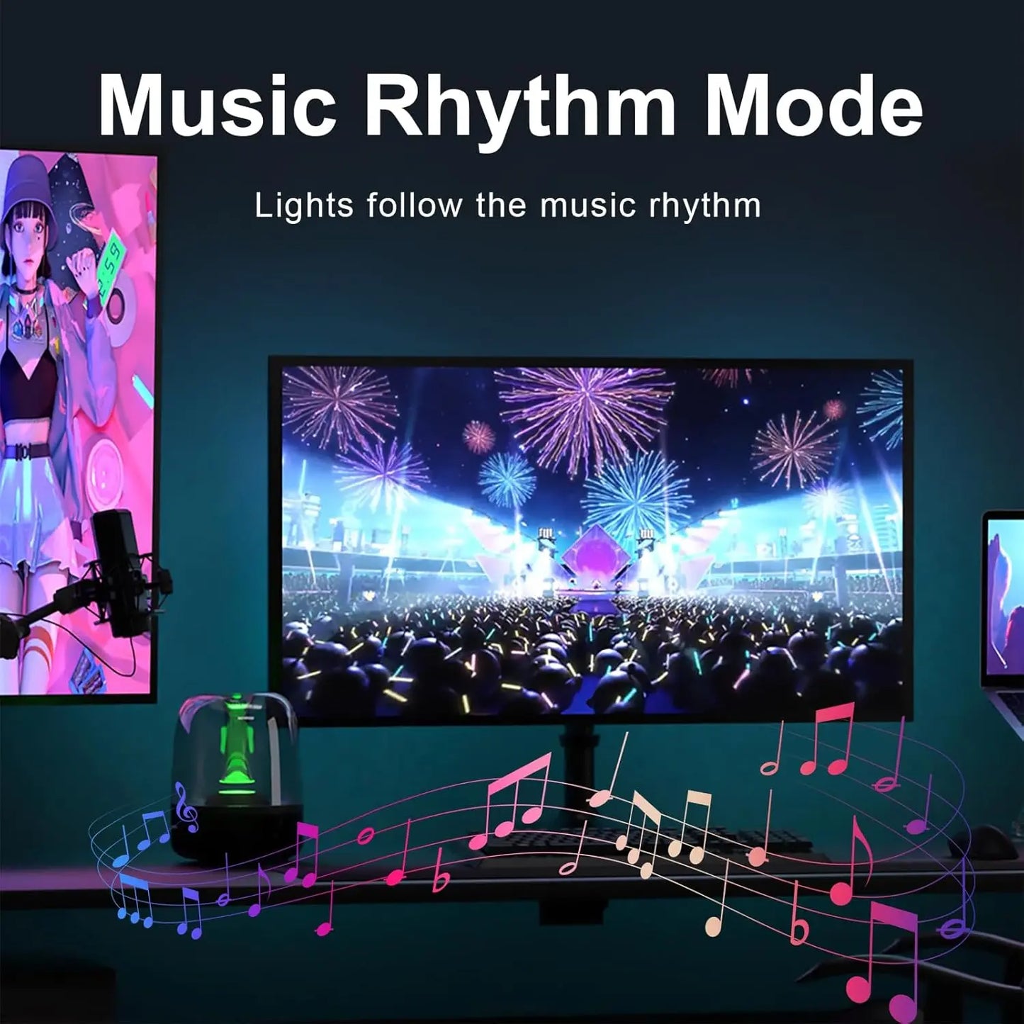 Gaming Monitor Light, 24-34 inch Backlight with Screen Color sync Effect for Computer Monitor, Compatible with Windows Computers