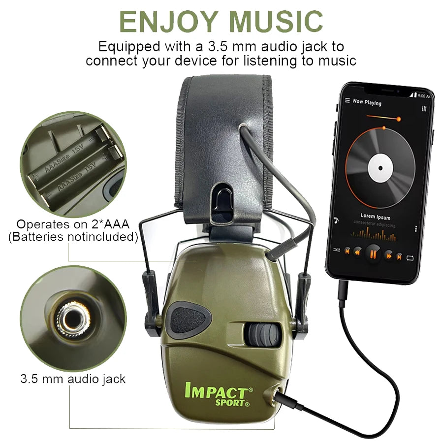 New Electronic Shooting Headset Headphones for Hearing Protection Ear Protect Noise Reduction Active Hunting Tactical Earmuff