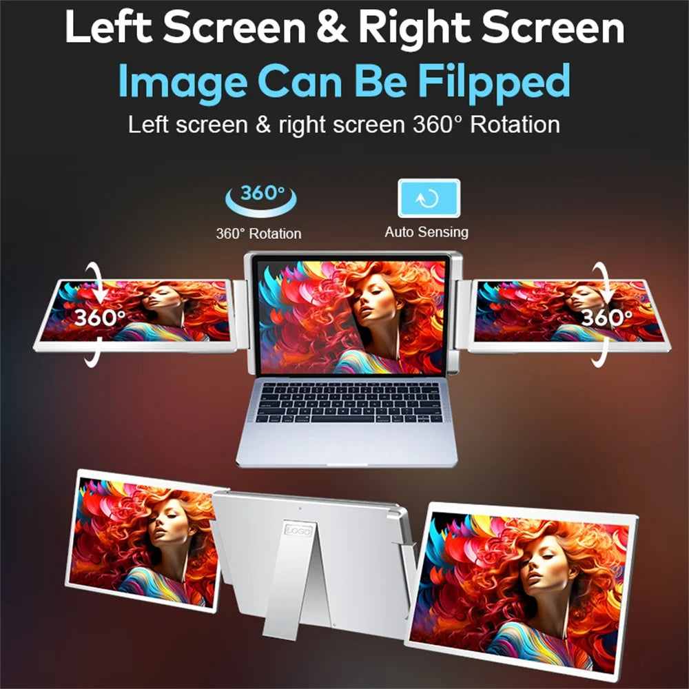 16" FHD IPS Gaming Series Portable LCD Backlit Monitor High-Definition Dual Triple Screen Extender for Productivity Visture
