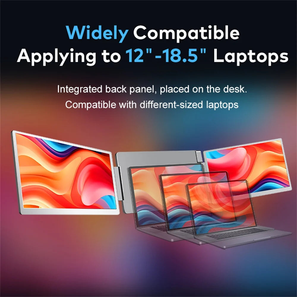 16" FHD IPS Gaming Series Portable LCD Backlit Monitor High-Definition Dual Triple Screen Extender for Productivity Visture