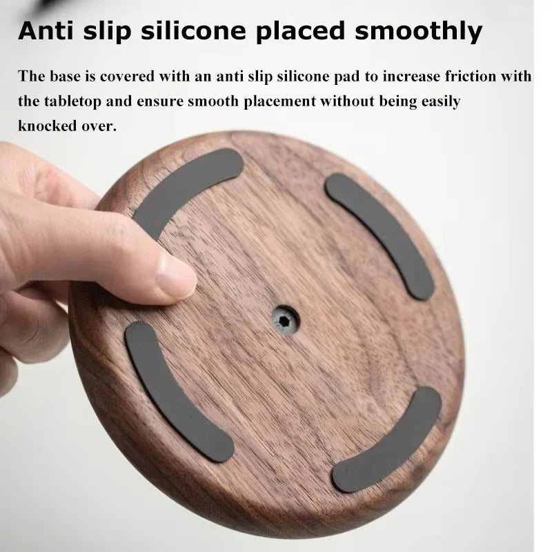 Solid Wood Headset Stand Computer Desk Monitor Headset Changer Desk Edge Walnut Headset Stand Holder Universal