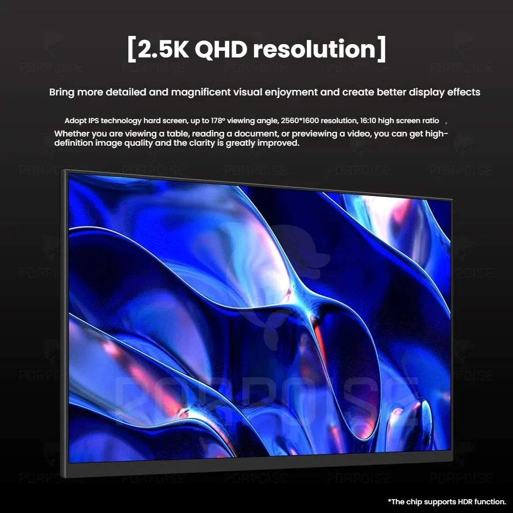 17.3" 4K Portable Monitor 144Hz, Dual HDMI for Computer Laptop/PS4/Mobile, HDR Gaming Screen with USB-C Power Supply