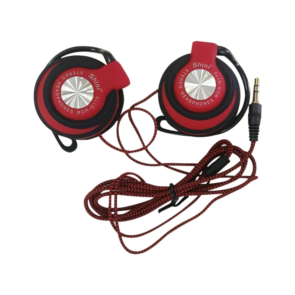 3.5mm Wired Headphones HIFI Heavy Bass Headset Over-ear Adjustable Ear Hook Earphones Music Headset For Mp3/MP4 Phone