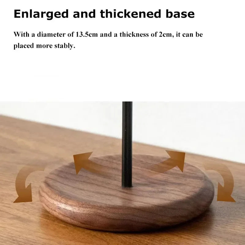 Solid Wood Headset Stand Computer Desk Monitor Headset Changer Desk Edge Walnut Headset Stand Holder Universal