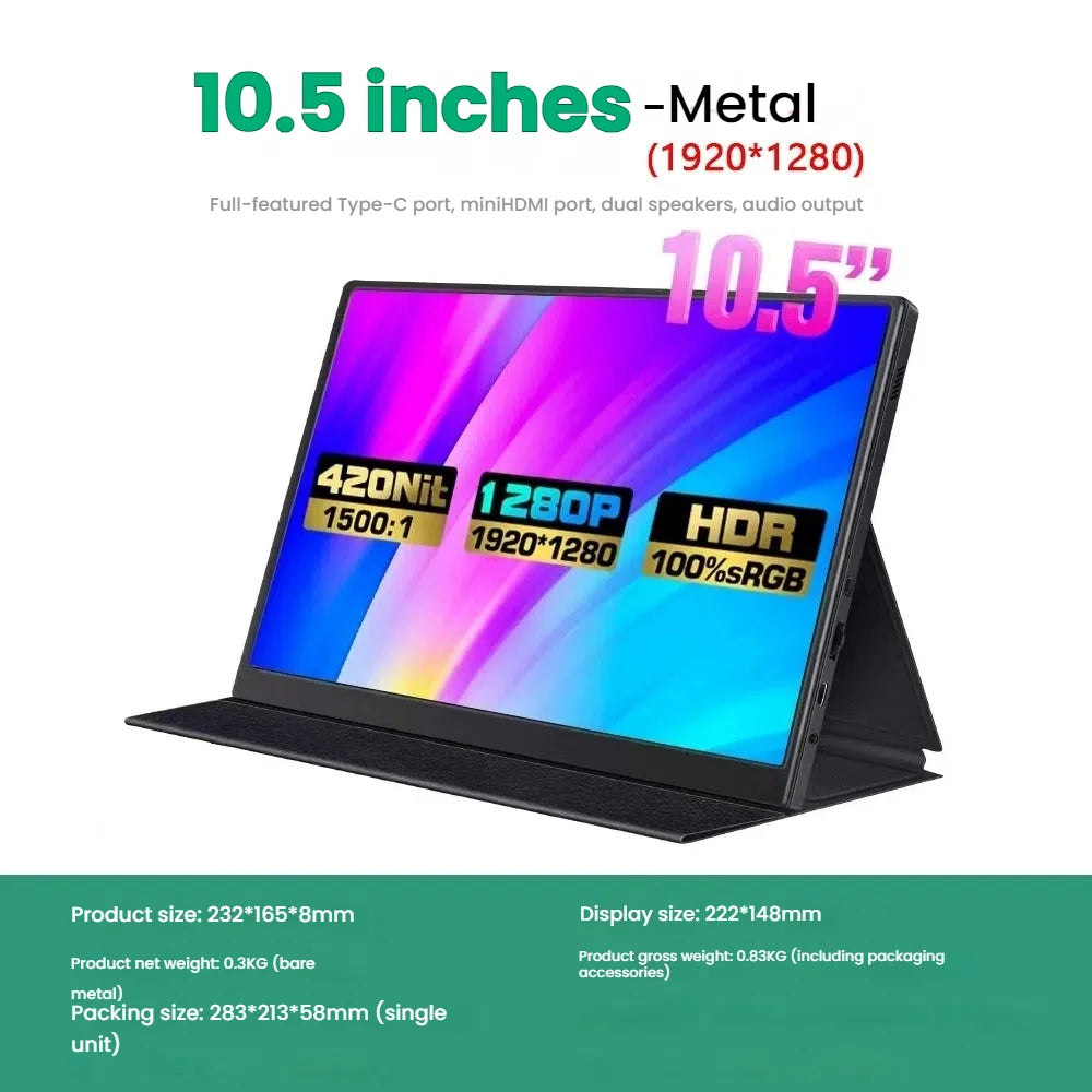 17.3" 4K Portable Monitor 144Hz, Dual HDMI for Computer Laptop/PS4/Mobile, HDR Gaming Screen with USB-C Power Supply